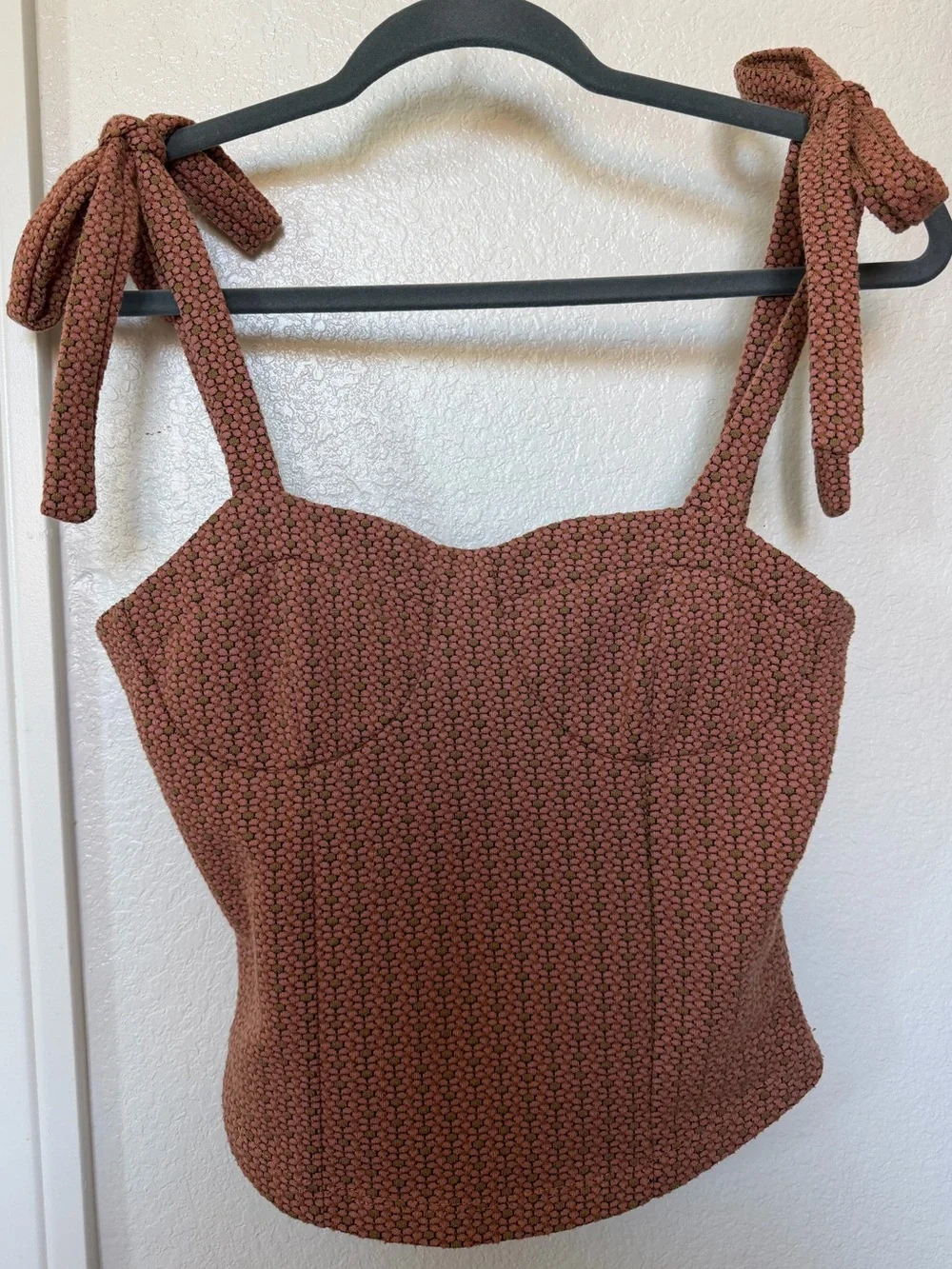 Free People Rust Tie-Shoulder Bustier Tank